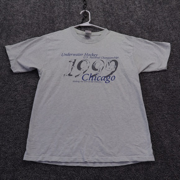 Fruit of the Loom Other - Fruit of the Loom T Shirt Mens Medium Gray 1999 Underwater Hockey Chicago 90s